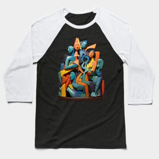 Abstract 3D Cubist Sculpture Baseball T-Shirt